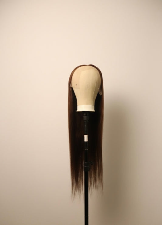 36 Inch Chocolate Brown Bone Straight Wig